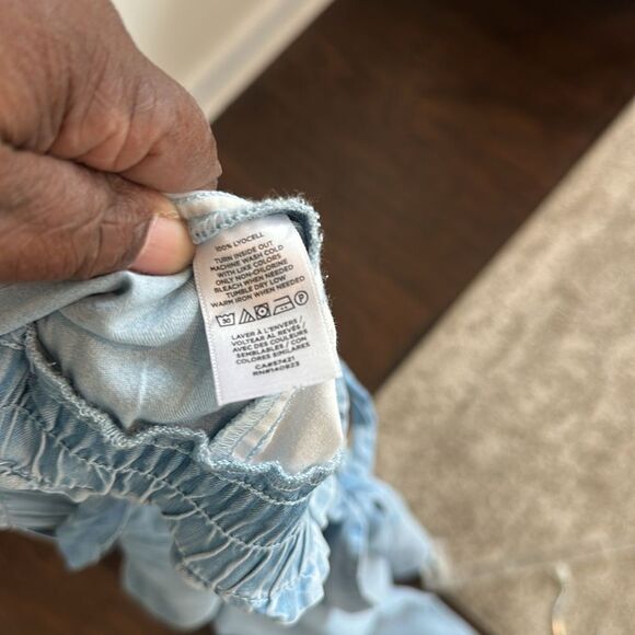 Loft Wide Leg HR Chambray Casual Pants L - Picture 6 of 6